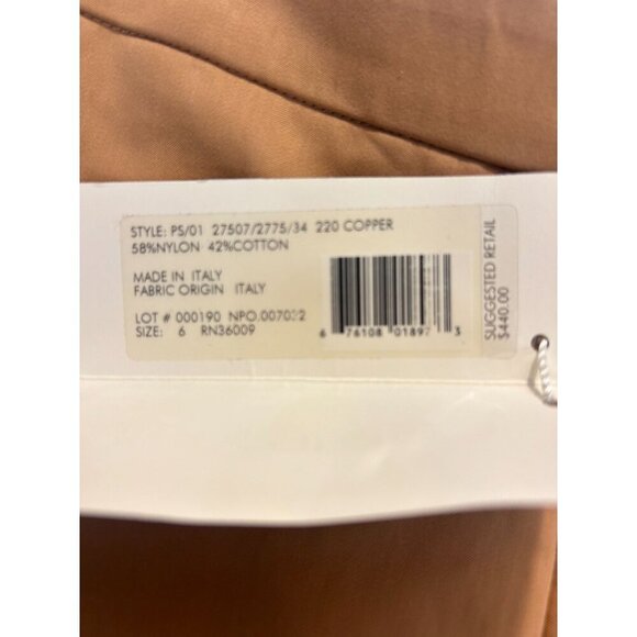 Calvin Klein Collection Copper Pencil Skirt Size 6 NWT Made In Italy $440 - Picture 4 of 5